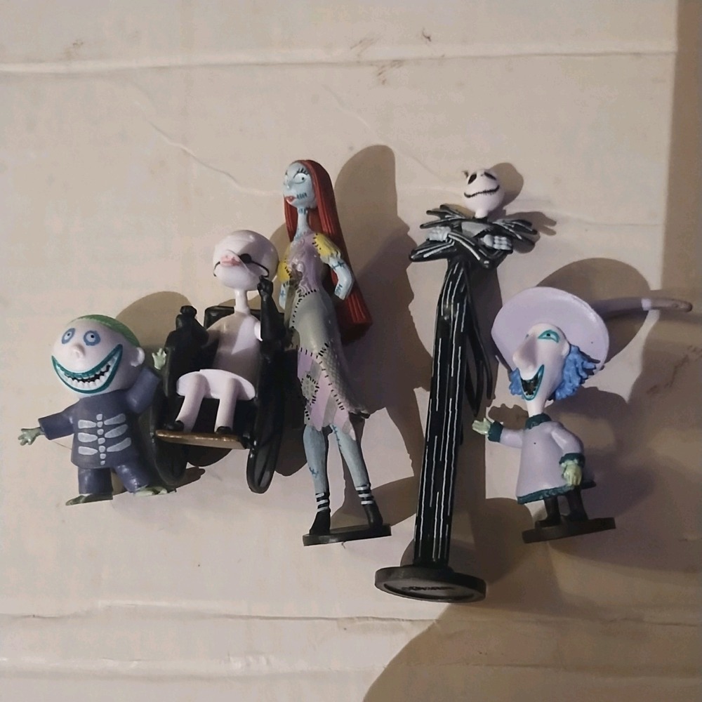 Disney Nightmare Before Christmas Mini Figurine Lot Jack Sally Shock 3"
